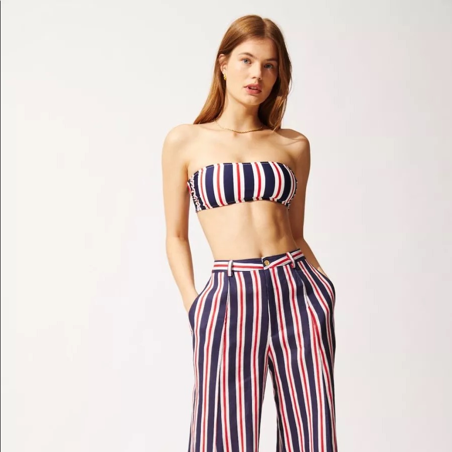 Solid & Stripped Bikini Top